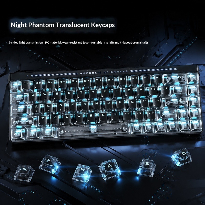 Pc Gaming Set - Transparent Backlit Keycaps OEM Height PC