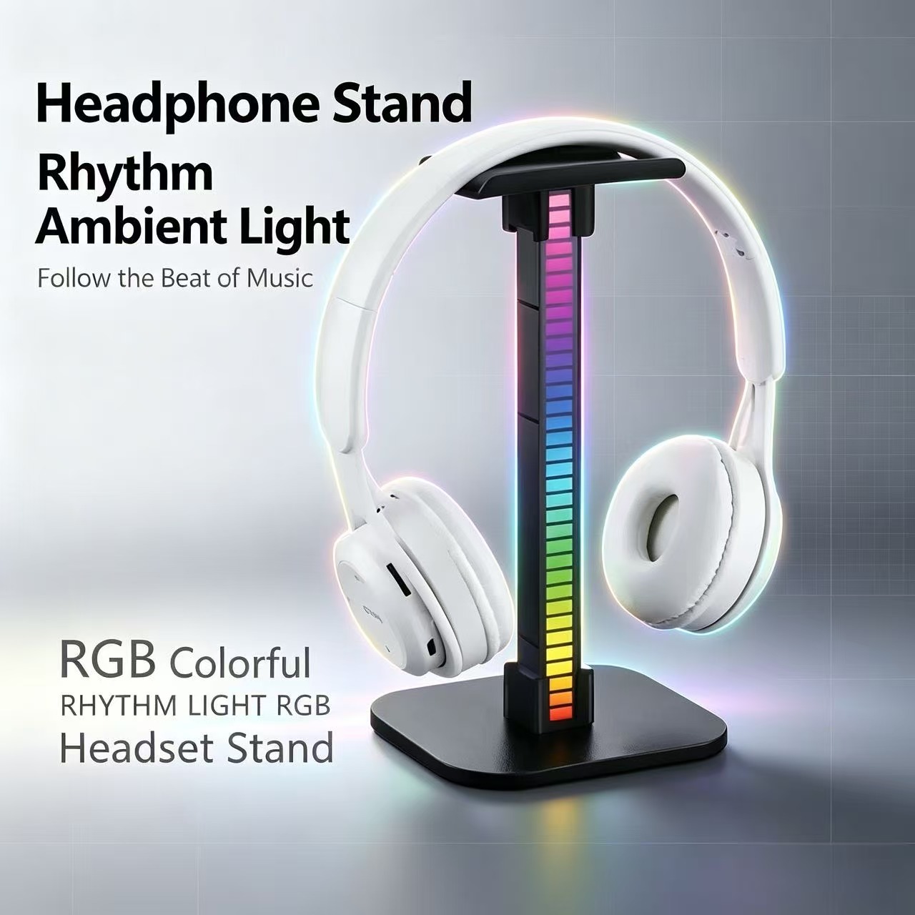 Gaming Headset - USB Gaming Headphone Stand RGB Rhythm