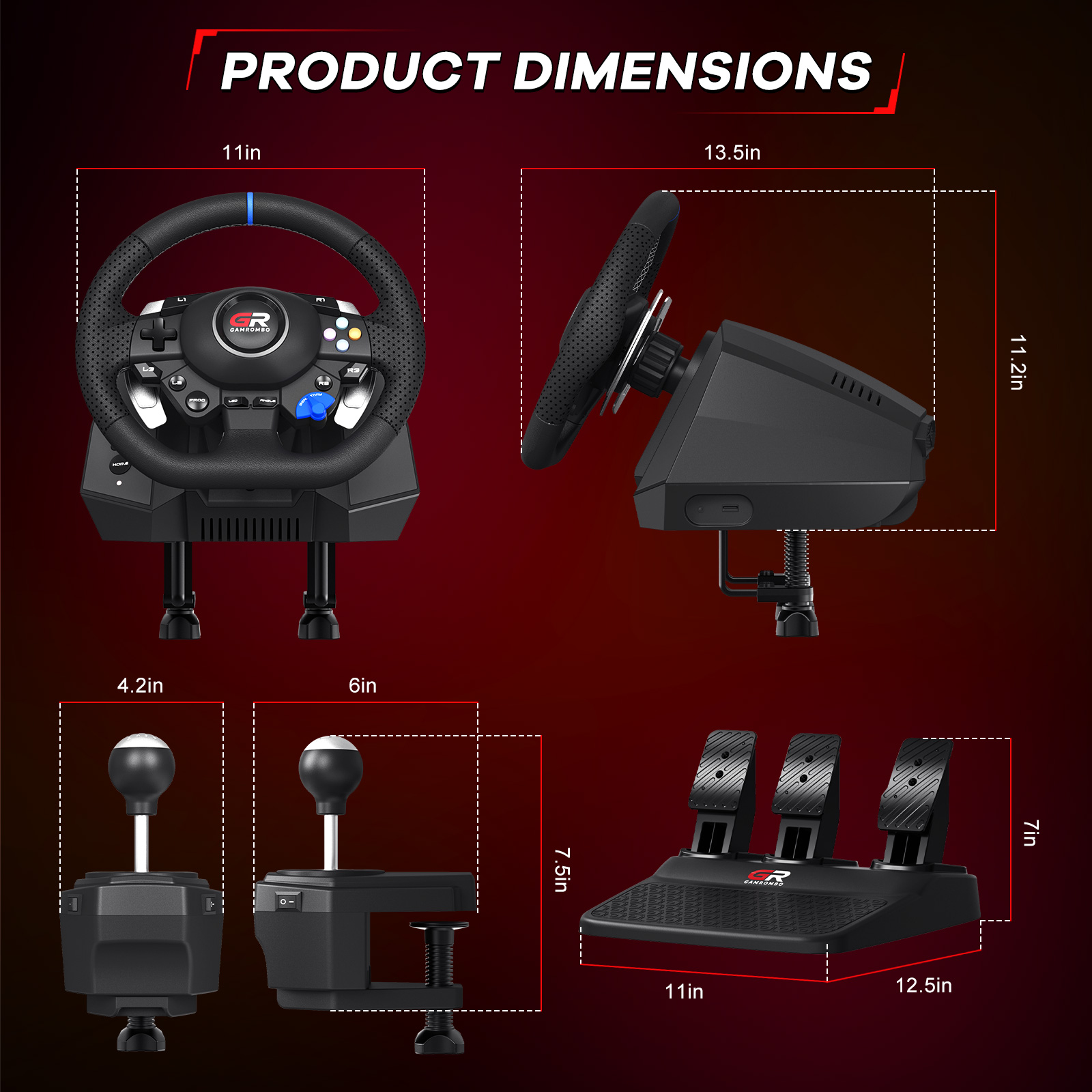 270°&900°Gaming Steering Wheel - Pc Gaming Set recension och pris