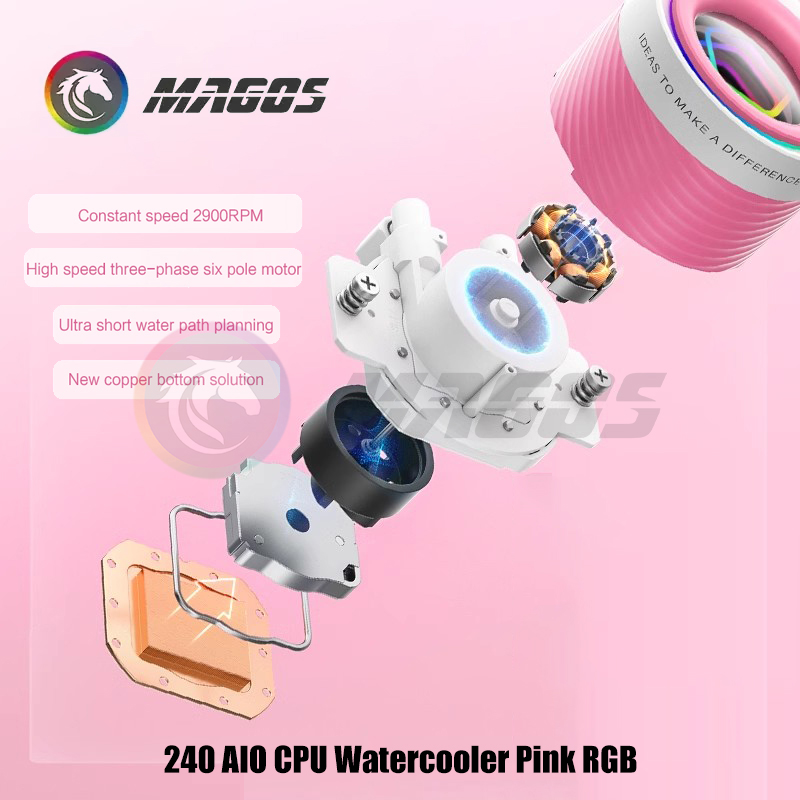 240 AIO CPU Watercooler Pink R - Pc Water Cooling recension och pris